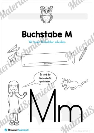 Materialpaket: Buchstabe M/m schreiben lernen (Vorschau 01)
