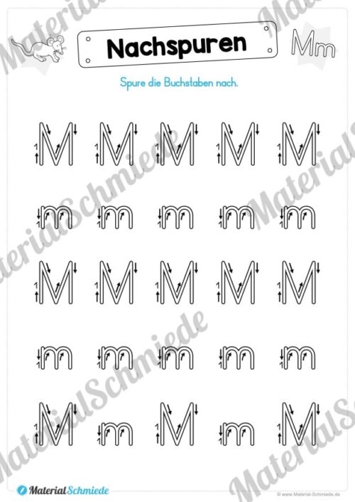 Materialpaket: Buchstabe M/m schreiben lernen (Vorschau 03)