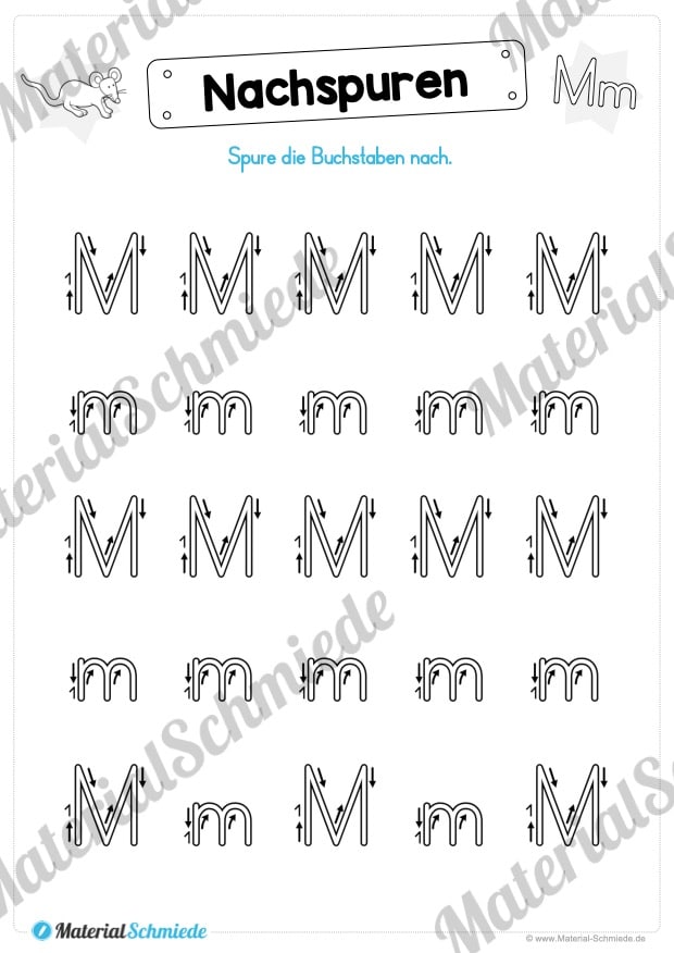 Materialpaket: Buchstabe M/m schreiben lernen (Vorschau 03)