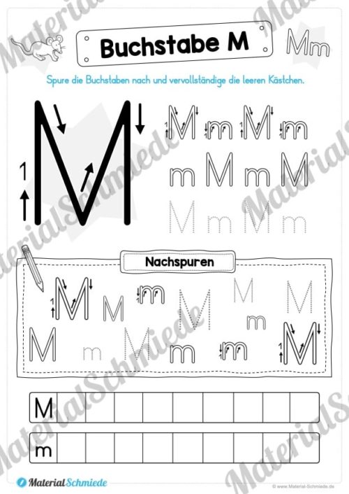Materialpaket: Buchstabe M/m schreiben lernen (Vorschau 05)