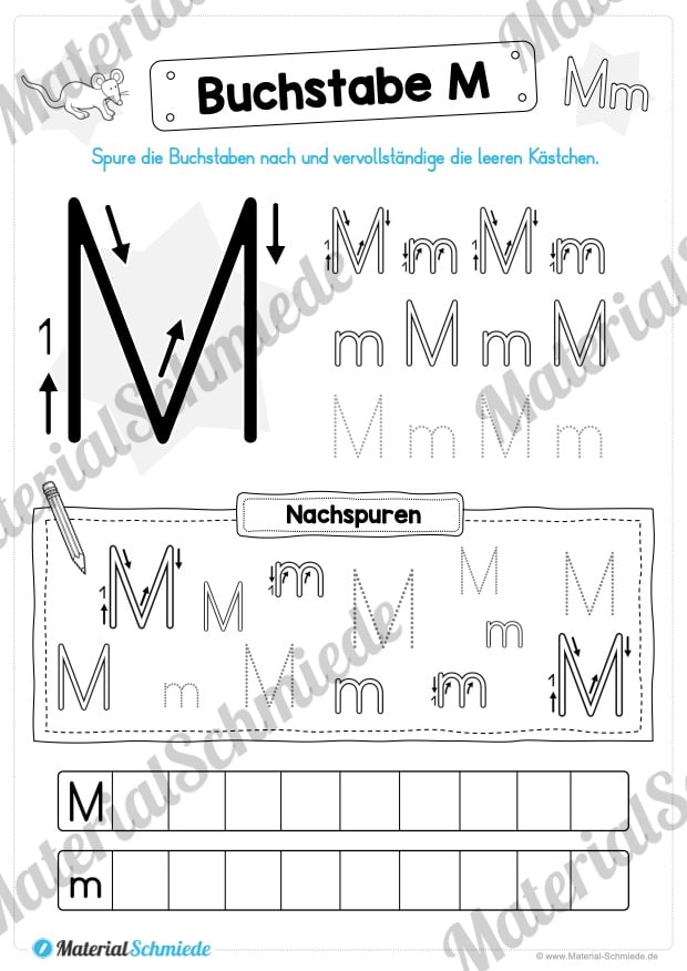 Materialpaket: Buchstabe M/m schreiben lernen (Vorschau 05)