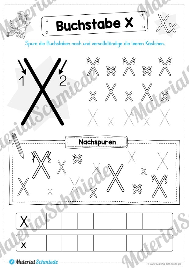 Materialpaket: Buchstabe X/x schreiben lernen (Vorschau 04)