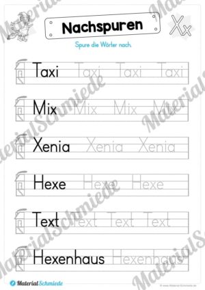 Materialpaket: Buchstabe X/x schreiben lernen (Vorschau 05)