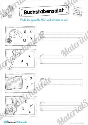Materialpaket: Buchstabe X/x schreiben lernen (Vorschau 07)