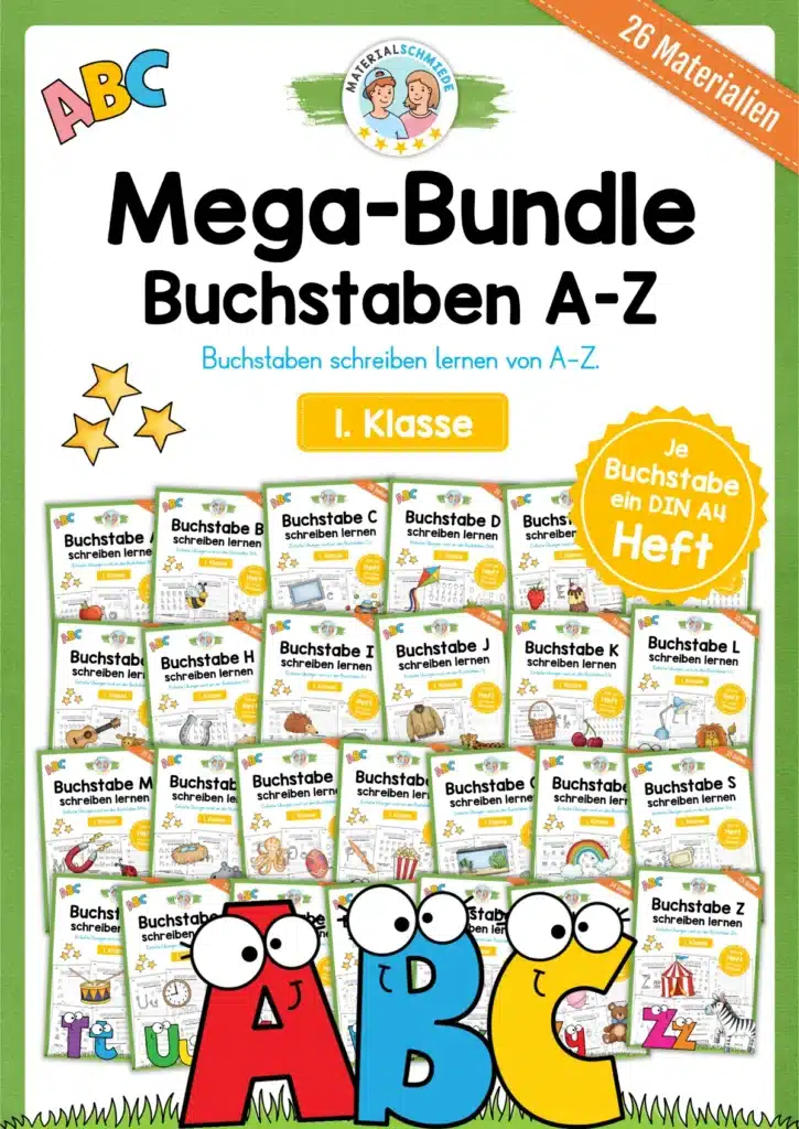 Mega-Bundle: Buchstaben schreiben lernen (26 Arbeitshefte)