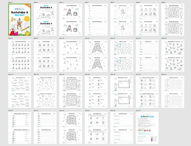 Buchstabe A: Mini-Heft (Überbliick)
