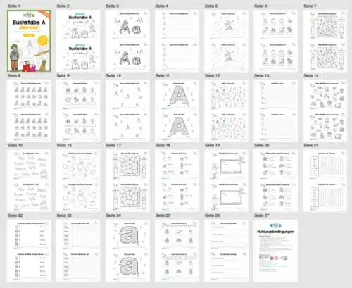 Buchstabe A: Mini-Heft (25 Seiten) - Überblick