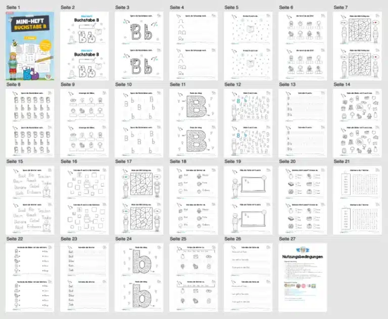 Buchstabe B: Mini-Heft (Überblick)