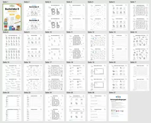 Buchstabe B: Mini-Heft (25 Seiten) - Überblick