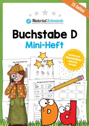 Buchstabe D/d: Mini-Heft (25 Arbeitsblätter)