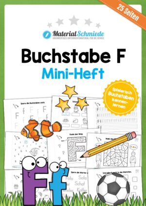 Buchstabe F/f: Mini-Heft (25 Arbeitsblätter)