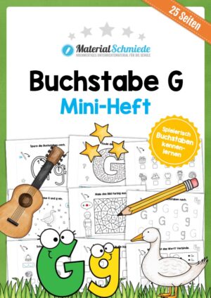 Buchstabe G/g: Mini-Heft (25 Arbeitsblätter)