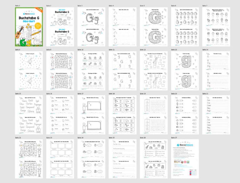 Buchstabe G/g: Mini-Heft (Überblick)