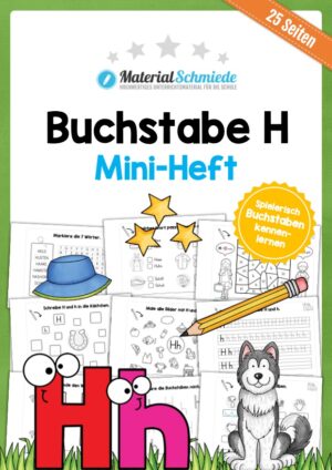 Buchstabe H/h: Mini-Heft (25 Arbeitsblätter)