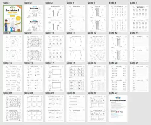 Buchstabe I: Mini-Heft (25 Seiten) - Überblick