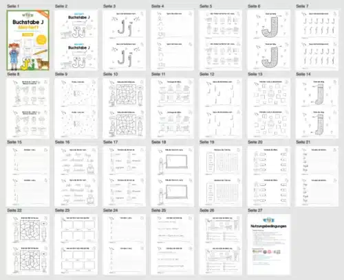 Buchstabe J: Mini-Heft (25 Seiten) - Überblick