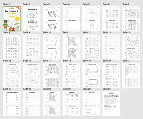 Buchstabe K: Mini-Heft (25 Seiten) - Überblick