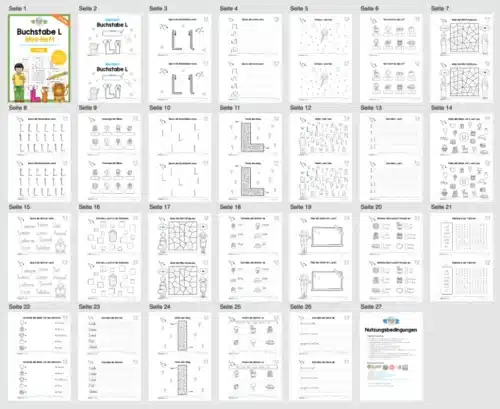 Buchstabe L: Mini-Heft (25 Seiten) - Überblick
