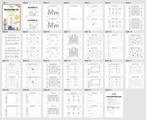 Buchstabe M: Mini-Heft (25 Seiten) - Überblick