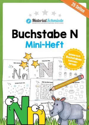 Buchstabe N/n: Mini-Heft (25 Arbeitsblätter)