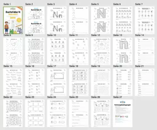 Buchstabe N: Mini-Heft (25 Seiten) - Überblick