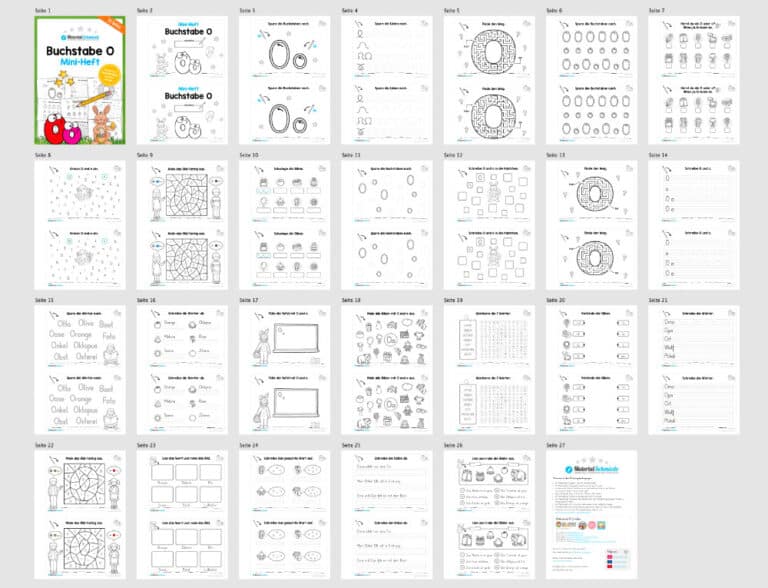 Buchstabe O/o: Mini-Heft (Überblick)