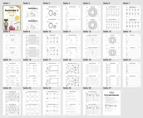 Buchstabe O: Mini-Heft (25 Seiten) - Überblick
