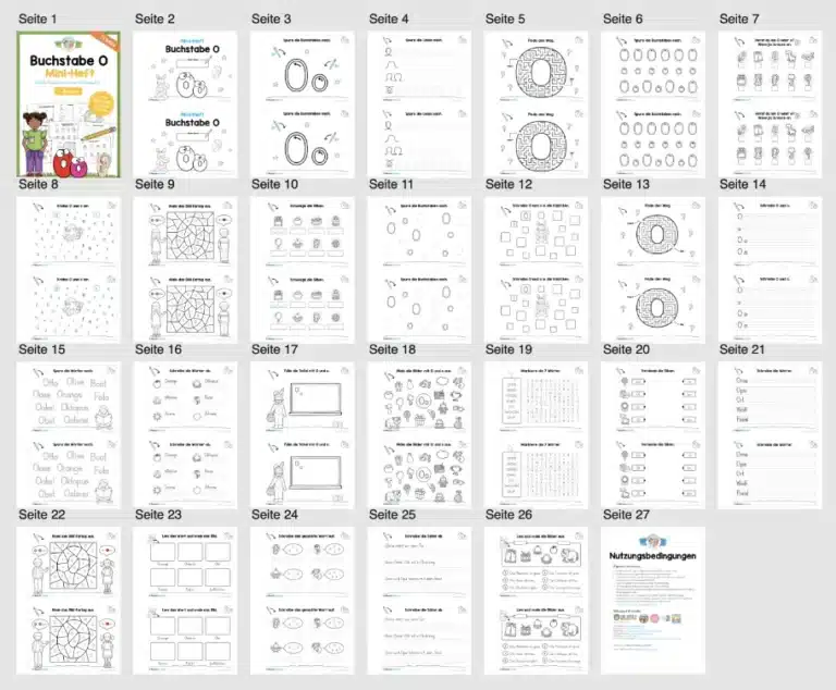 Buchstabe O: Mini-Heft (25 Seiten) – Überblick