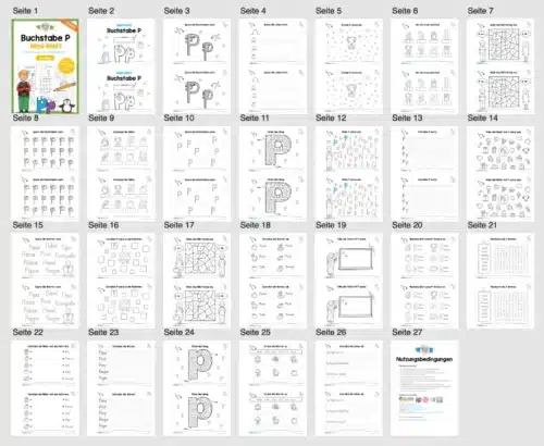 Buchstabe P: Mini-Heft (25 Seiten) - Überblick