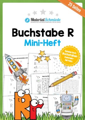 Buchstabe R/r: Mini-Heft (25 Arbeitsblätter)