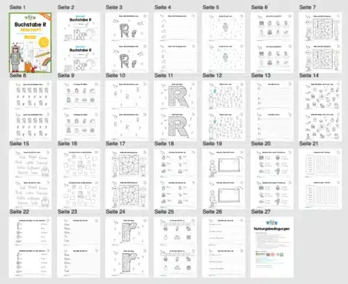 Buchstabe R: Mini-Heft (25 Seiten) - Überblick