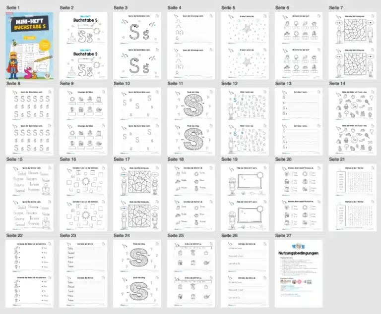 Buchstabe S: Mini-Heft (Überblick)