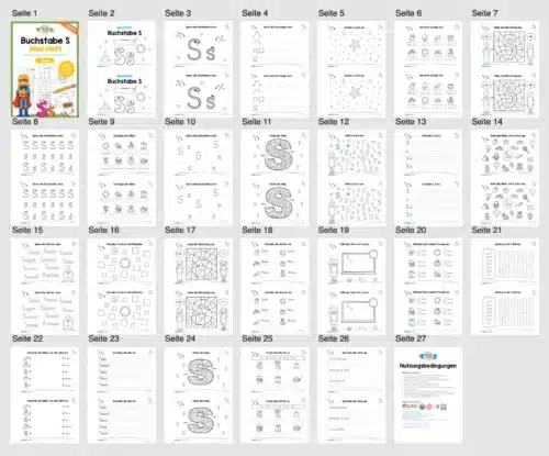 Buchstabe S: Mini-Heft (25 Seiten) - Überblick
