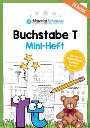 Buchstabe T/t: Mini-Heft (25 Arbeitsblätter)