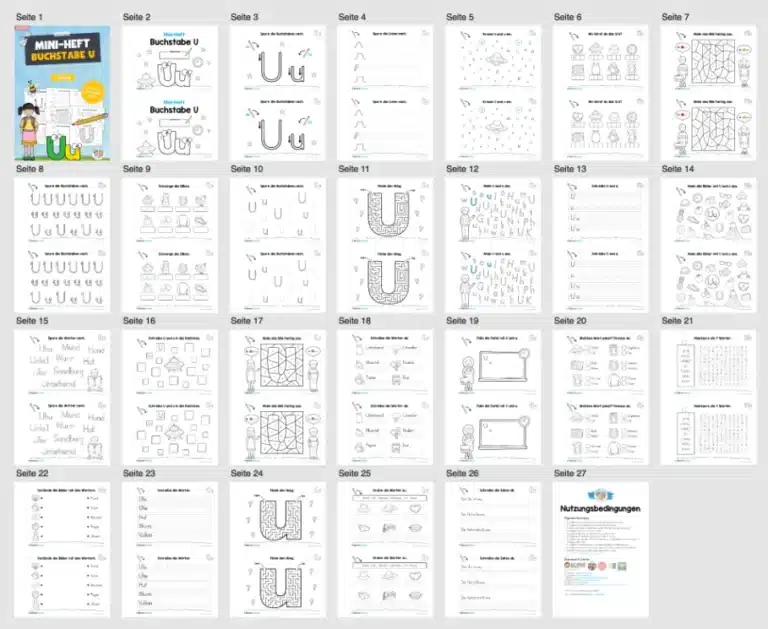 Buchstabe U: Mini-Heft (Überblick)