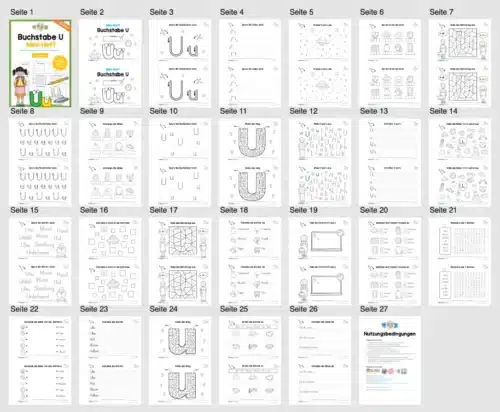Buchstabe U: Mini-Heft (25 Seiten) - Überblick