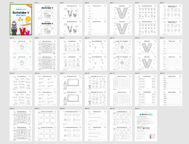 Buchstabe V/v: Mini-Heft (Überblick)