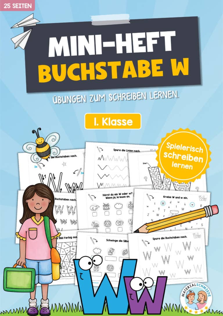Buchstabe W: Mini-Heft (25 Seiten) Buchstabe W: Mini-Heft (25 Seiten)