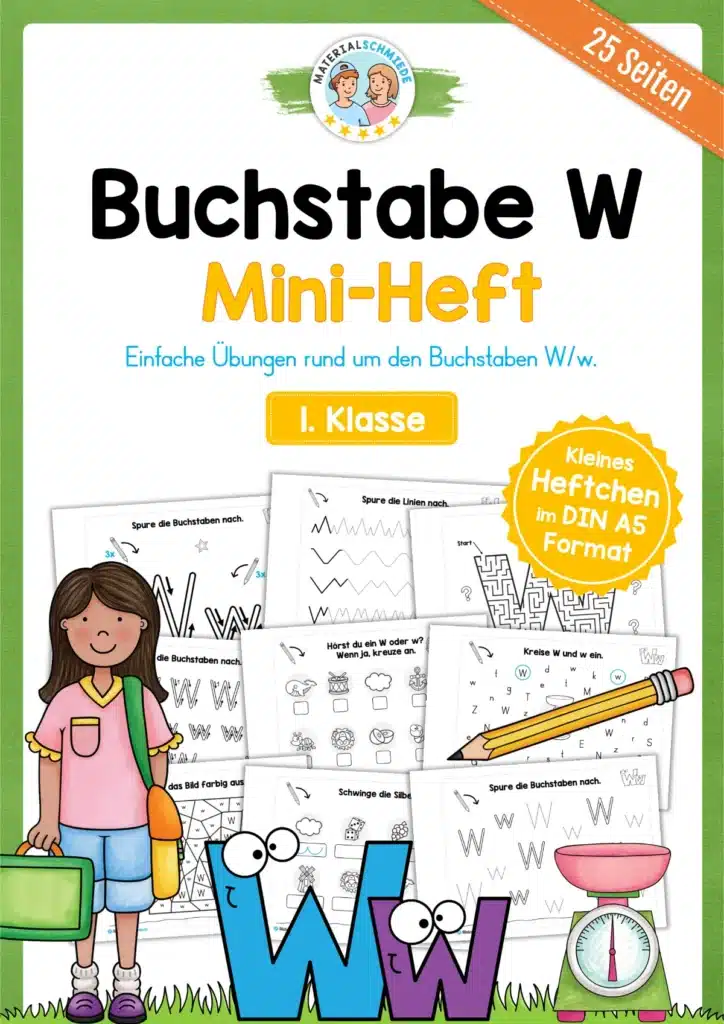 Buchstabe W: Mini-Heft (25 Seiten)