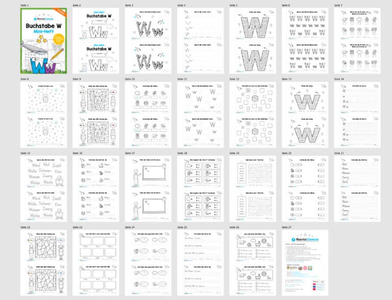Buchstabe W/w: Mini-Heft (Überblick)
