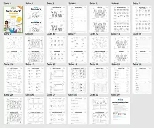Buchstabe W: Mini-Heft (25 Seiten) - Überblick