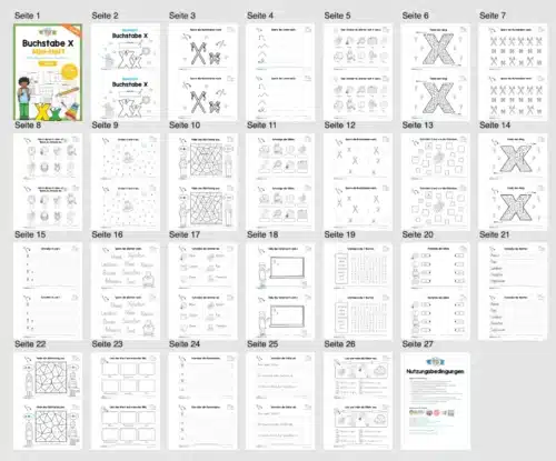 Buchstabe X: Mini-Heft (25 Seiten) - Überblick