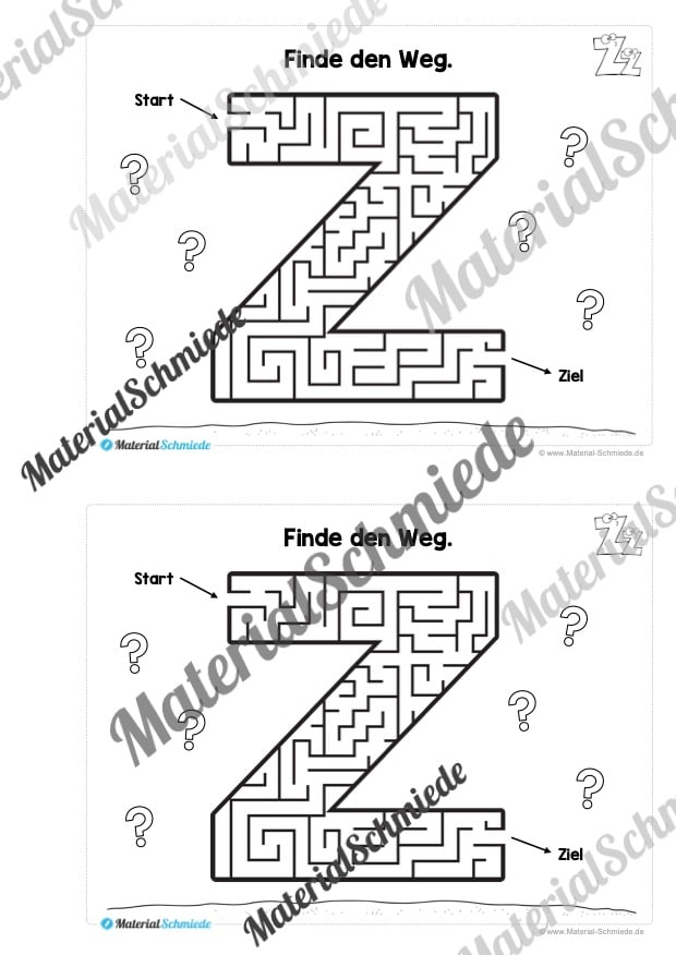 Buchstabe Z/z: Mini-Heft (Vorschau 10)