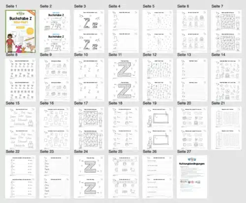Buchstabe Z: Mini-Heft (25 Seiten) - Überblick