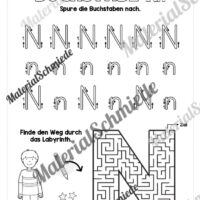 Arbeitsheft: Buchstabe N/n schreiben lernen (25 Seiten) - Arbeitsblatt 03