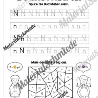 Arbeitsheft: Buchstabe N/n schreiben lernen (25 Seiten) - Arbeitsblatt 05