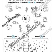 Arbeitsheft: Buchstabe N/n schreiben lernen (25 Seiten) - Arbeitsblatt 08