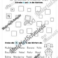 Arbeitsheft: Buchstabe N/n schreiben lernen (25 Seiten) - Arbeitsblatt 09