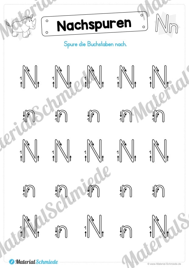 Materialpaket: Buchstabe N/n schreiben lernen (Vorschau 03)