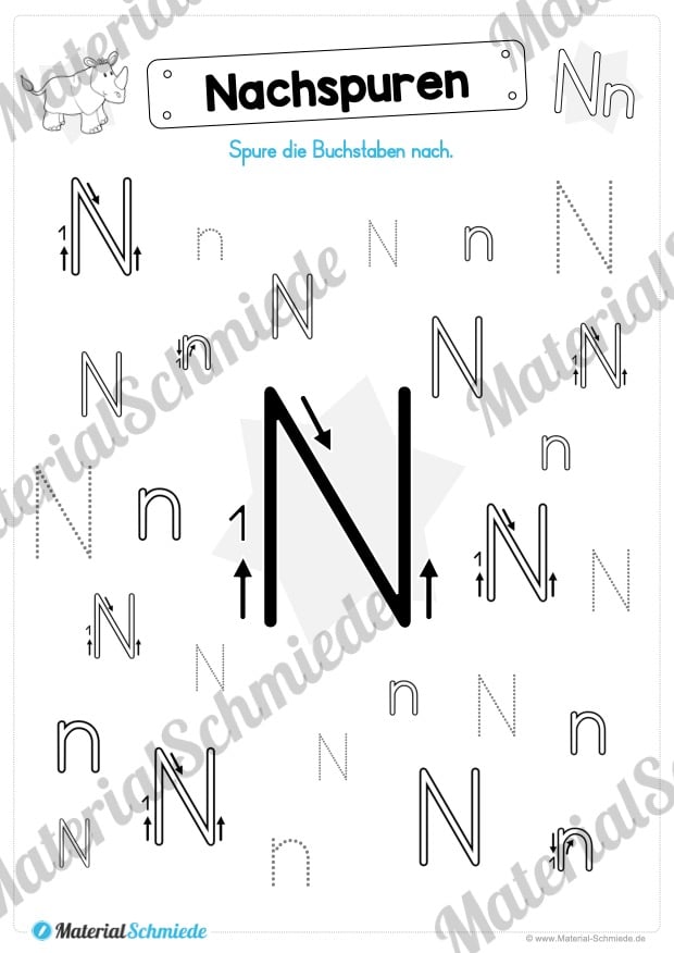 Materialpaket: Buchstabe N/n schreiben lernen (Vorschau 04)